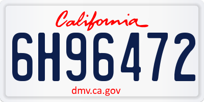 CA license plate 6H96472