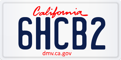 CA license plate 6HCB2