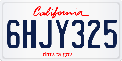 CA license plate 6HJY325