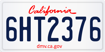 CA license plate 6HT2376