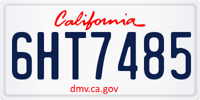 CA license plate 6HT7485