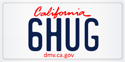 CA license plate 6HUG