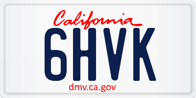 CA license plate 6HVK