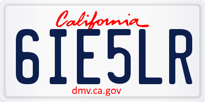 CA license plate 6IE5LR