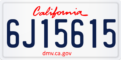 CA license plate 6J15615