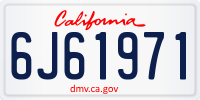 CA license plate 6J61971