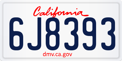 CA license plate 6J8393