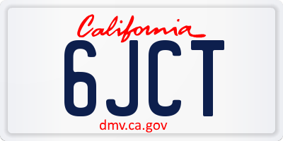 CA license plate 6JCT