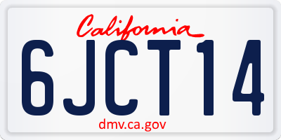 CA license plate 6JCT14