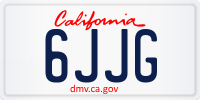 CA license plate 6JJG