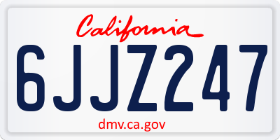 CA license plate 6JJZ247