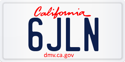 CA license plate 6JLN