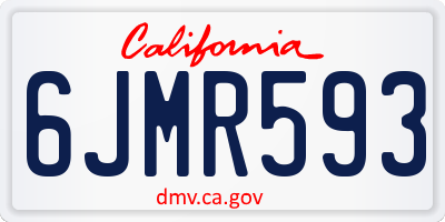 CA license plate 6JMR593