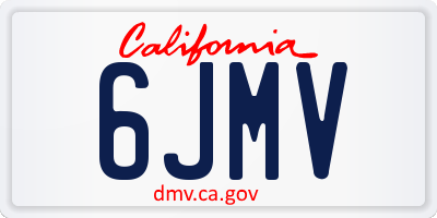 CA license plate 6JMV