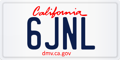 CA license plate 6JNL