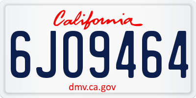 CA license plate 6JO9464