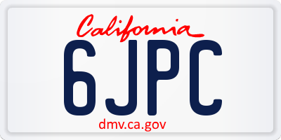 CA license plate 6JPC