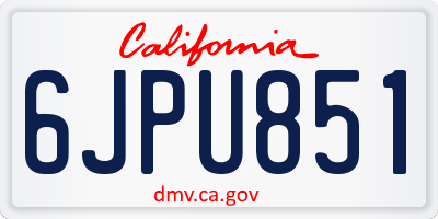 CA license plate 6JPU851