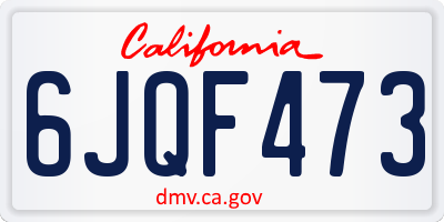 CA license plate 6JQF473