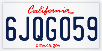 CA license plate 6JQGO59