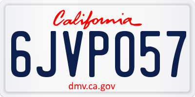 CA license plate 6JVPO57