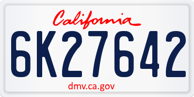 CA license plate 6K27642