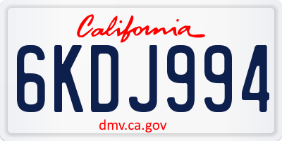 CA license plate 6KDJ994