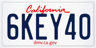 CA license plate 6KEY40