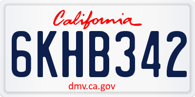 CA license plate 6KHB342