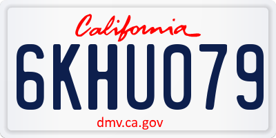 CA license plate 6KHU079