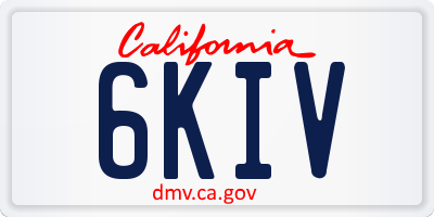 CA license plate 6KIV