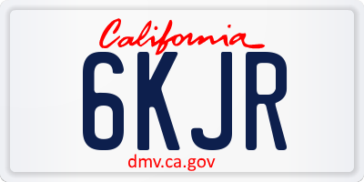 CA license plate 6KJR