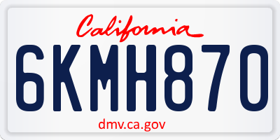 CA license plate 6KMH870