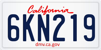 CA license plate 6KN219