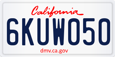 CA license plate 6KUW050