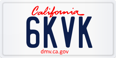 CA license plate 6KVK