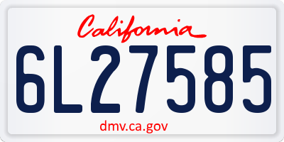 CA license plate 6L27585