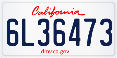 CA license plate 6L36473