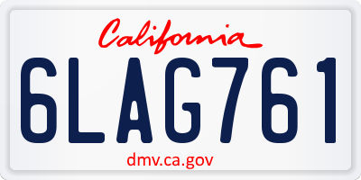 CA license plate 6LAG761