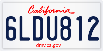 CA license plate 6LDU812