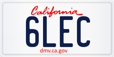 CA license plate 6LEC