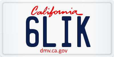 CA license plate 6LIK