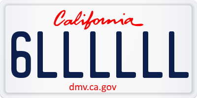 CA license plate 6LLLLLL