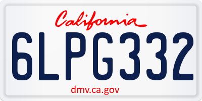 CA license plate 6LPG332