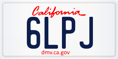 CA license plate 6LPJ