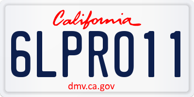 CA license plate 6LPRO11