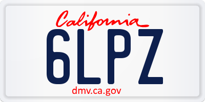 CA license plate 6LPZ