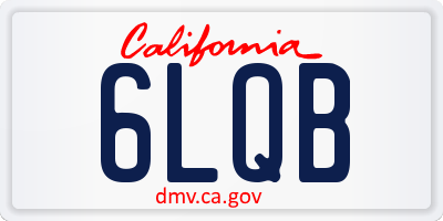 CA license plate 6LQB