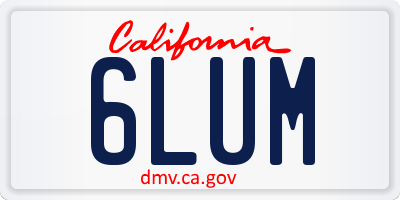 CA license plate 6LUM