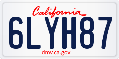 CA license plate 6LYH87